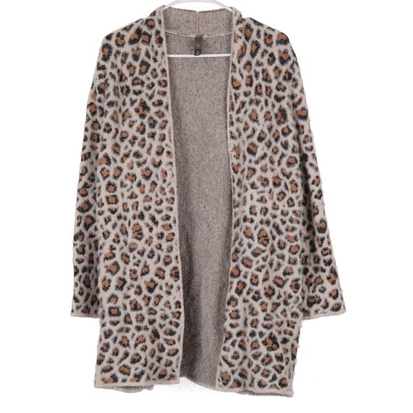 Alya Sweaters - Alya Soft Cheetah Cardigan Duster Sweater Small